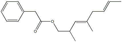 フェニル酢酸2,4-ジメチル-3,6-オクタジエニル 化学構造式