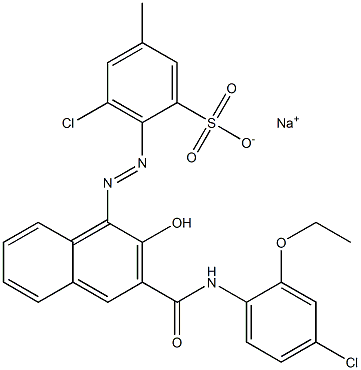 3-Chloro-5-methyl-2-[[3-[[(4-chloro-2-ethoxyphenyl)amino]carbonyl]-2-hydroxy-1-naphtyl]azo]benzenesulfonic acid sodium salt Structure