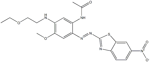 5'-(2-Ethoxyethylamino)-4'-methoxy-2'-[(6-nitrobenzothiazol-2-yl)azo]acetanilide Struktur