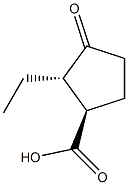 (1R,2S)-2-エチル-3-オキソシクロペンタン-1-カルボン酸 化学構造式