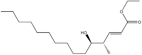 (2E,4S,5R)-5-Hydroxy-4-methyl-2-pentadecenoic acid ethyl ester Structure