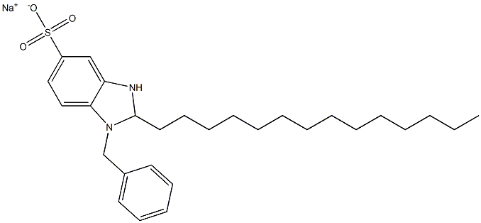 1-Benzyl-2,3-dihydro-2-tetradecyl-1H-benzimidazole-5-sulfonic acid sodium salt Struktur