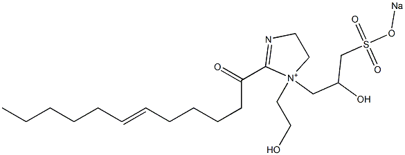 1-(2-Hydroxyethyl)-1-[2-hydroxy-3-(sodiooxysulfonyl)propyl]-2-(6-dodecenoyl)-2-imidazoline-1-ium Structure