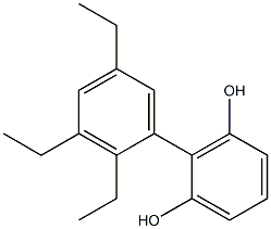 2-(2,3,5-Triethylphenyl)benzene-1,3-diol,,结构式
