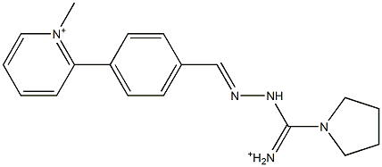 1-Methyl-2-[4-[2-[iminio(1-pyrrolidinyl)methyl]hydrazonomethyl]phenyl]pyridinium 结构式