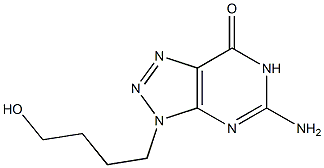 5-アミノ-3-(4-ヒドロキシブチル)-3H-1,2,3-トリアゾロ[4,5-d]ピリミジン-7(6H)-オン 化学構造式