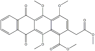 4-(Methoxycarbonyl)-3-[(methoxycarbonyl)methyl]-1,5,12-trimethoxy-6,11-naphthacenedione,,结构式