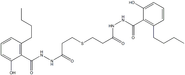3,3'-チオジ[プロピオン酸N'-(6-ブチルサリチロイル)ヒドラジド] 化学構造式
