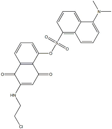 2-(2-Chloroethylamino)-5-(5-dimethylamino-1-naphthalenylsulfonyloxy)-1,4-naphthoquinone 结构式