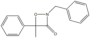 2-Benzyl-4-methyl-4-phenyl-1,2-oxazetidin-3-one Struktur