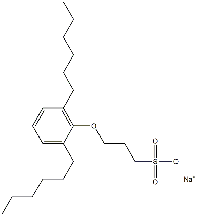 3-(2,6-ジヘキシルフェノキシ)プロパン-1-スルホン酸ナトリウム 化学構造式