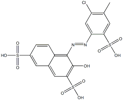 4-[(5-クロロ-4-メチル-2-スルホフェニル)アゾ]-3-ヒドロキシ-2,7-ナフタレンジスルホン酸 化学構造式