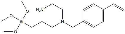 N-(p-ビニルベンジル)-N-[3-(トリメトキシシリル)プロピル]エチレンジアミン 化学構造式