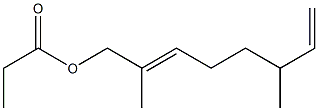 Propionic acid 2,6-dimethyl-2,7-octadienyl ester Struktur