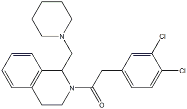 1,2,3,4-Tetrahydro-2-[(3,4-dichlorophenyl)acetyl]-1-[(1-piperidinyl)methyl]isoquinoline Structure