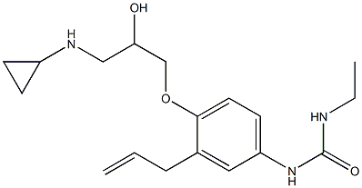 1-Ethyl-3-[3-(2-propenyl)-4-[2-hydroxy-3-[cyclopropylamino]propoxy]phenyl]urea Structure
