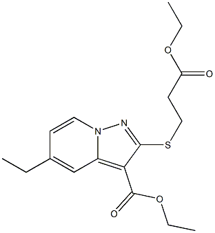 2-[[2-(Ethoxycarbonyl)ethyl]thio]-5-ethylpyrazolo[1,5-a]pyridine-3-carboxylic acid ethyl ester Structure