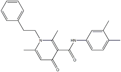 N-(3,4-Dimethylphenyl)-1-phenethyl-2,6-dimethyl-4-oxo-1,4-dihydro-3-pyridinecarboxamide Structure