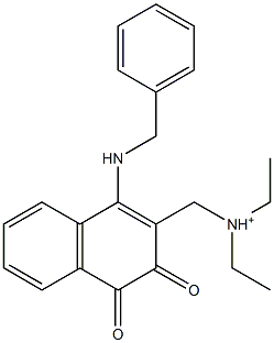 N-[[[3,4-ジヒドロ-1-(ベンジルアミノ)-3,4-ジオキソナフタレン]-2-イル]メチル]-N-エチルエタンアミニウム 化学構造式