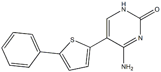 5-(5-Phenyl-2-thienyl)-4-aminopyrimidin-2(1H)-one 结构式