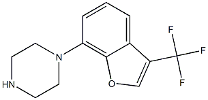 1-[3-(Trifluoromethyl)benzofuran-7-yl]piperazine,,结构式