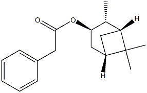 フェニル酢酸[(1R,2R,3R,5S)-2,6,6-トリメチルビシクロ[3.1.1]ヘプタン-3-イル] 化学構造式
