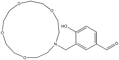 3-[(1,4,7,10-Tetraoxa-13-azacyclopentadecan-13-yl)methyl]-4-hydroxybenzaldehyde Struktur