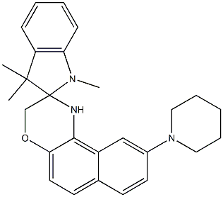 1,1',3,3'-Tetrahydro-1',3',3'-trimethyl-9-piperidinospiro[2H-naphth[2,1-b][1,4]oxazine-2,2'-[2H]indole],,结构式