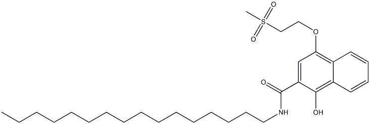 N-Hexadecyl-1-hydroxy-4-(2-methylsulfonylethoxy)-2-naphthalenecarboxamide Struktur