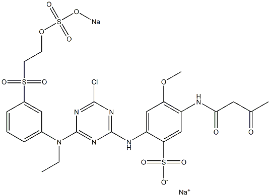 2-[4-Chloro-6-[N-ethyl-3-[2-(sodiosulfooxy)ethylsulfonyl]anilino]-1,3,5-triazin-2-ylamino]-4-methoxy-5-(3-oxobutyrylamino)benzenesulfonic acid sodium salt