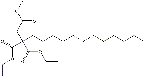 3,3-ビス(エトキシカルボニル)ペンタデカン酸エチル 化学構造式