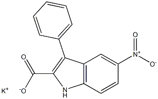 5-ニトロ-3-フェニル-1H-インドール-2-カルボン酸カリウム 化学構造式