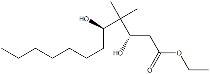 (3S,5R)-3,5-ジヒドロキシ-4,4-ジメチルドデカン酸エチル 化学構造式