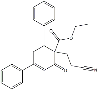 6-Phenyl-1-(2-cyanoethyl)-2-oxo-4-phenyl-3-cyclohexene-1-carboxylic acid ethyl ester 结构式