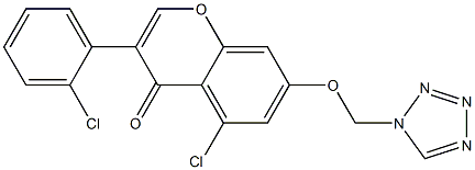 3-(2-Chlorophenyl)-7-(1H-tetrazol-1-ylmethoxy)-5-chloro-4H-1-benzopyran-4-one Structure
