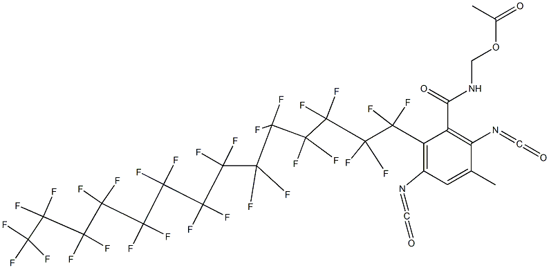 N-(Acetyloxymethyl)-2-(nonacosafluorotetradecyl)-3,6-diisocyanato-5-methylbenzamide 结构式
