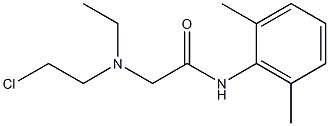2-[(2-クロロエチル)エチルアミノ]-N-(2,6-ジメチルフェニル)アセトアミド 化学構造式