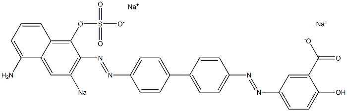 5-[[4'-[(5-Amino-1-hydroxy-3-sodiosulfo-2-naphthalenyl)azo]-1,1'-biphenyl-4-yl]azo]-2-hydroxybenzoic acid sodium salt Structure