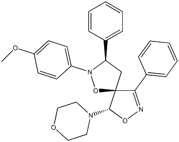 (3R,5S,5'S)-2-(4-Methoxyphenyl)-3-phenyl-3'-phenyl-5'-morpholinospiro[isoxazolidine-5,4'-[2]isoxazoline] Struktur