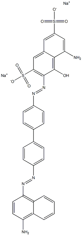 5-Amino-3-[[4'-[(4-amino-1-naphthalenyl)azo]-1,1'-biphenyl-4-yl]azo]-4-hydroxynaphthalene-2,7-disulfonic acid disodium salt Structure