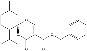 (6R)-7-イソプロピル-10-メチル-3-ベンジルオキシカルボニル-1,5-ジオキサスピロ[5.5]ウンデカ-2-エン-4-オン 化学構造式