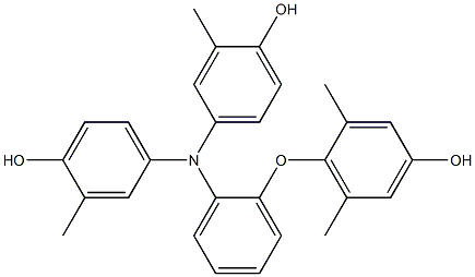 N,N-Bis(4-hydroxy-3-methylphenyl)-2-(4-hydroxy-2,6-dimethylphenoxy)benzenamine,,结构式