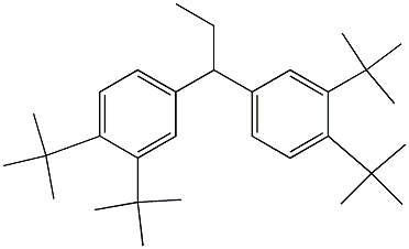 1,1-ビス(3,4-ジ-tert-ブチルフェニル)プロパン 化学構造式