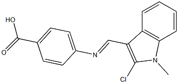 2-Chloro-1-methyl-3-[[(4-carboxyphenyl)imino]methyl]-1H-indole Structure