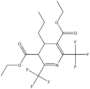 3,4-Dihydro-2,6-bis(trifluoromethyl)-4-propylpyridine-3,5-dicarboxylic acid diethyl ester Structure