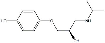 4-[(R)-2-ヒドロキシ-3-(イソプロピルアミノ)プロポキシ]フェノール 化学構造式