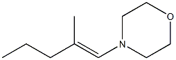 (E)-1-モルホリノ-2-メチル-1-ペンテン 化学構造式