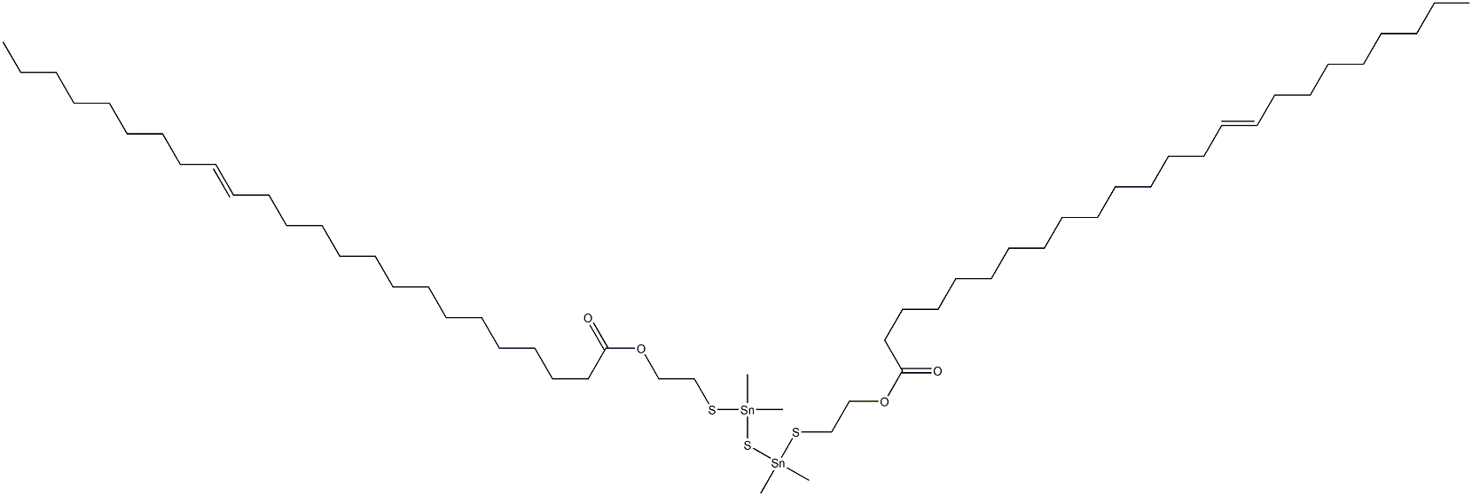 Bis[dimethyl[[2-(14-tricosenylcarbonyloxy)ethyl]thio]stannyl] sulfide Struktur
