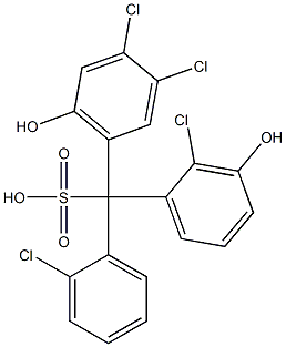 (2-Chlorophenyl)(2-chloro-3-hydroxyphenyl)(3,4-dichloro-6-hydroxyphenyl)methanesulfonic acid 结构式