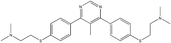 4,6-Bis[4-(2-dimethylaminoethylthio)phenyl]-5-methylpyrimidine Structure